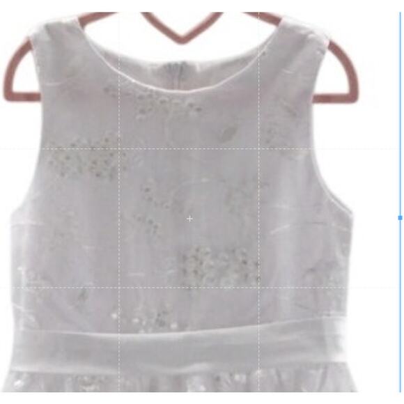 GIRL'S PARTY DRESS 8-9 Y white embroidered tulle flower girl communion maxi B103 - Picture 8 of 8